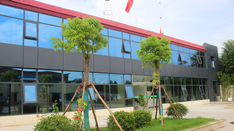 Side view of office building in plant area